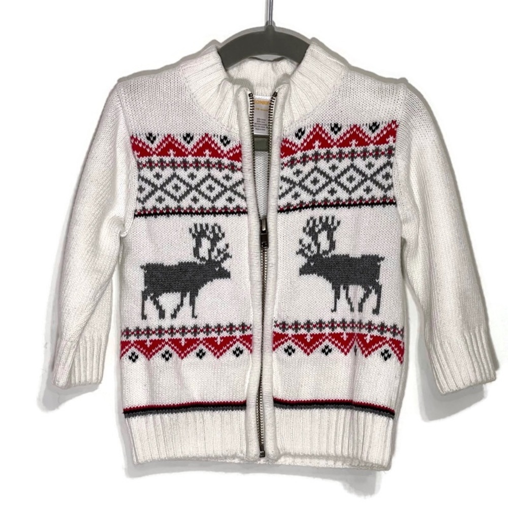 Gymboree Knitted 100% Cotton Winter Cozy Sweater Zip Up Cardigan